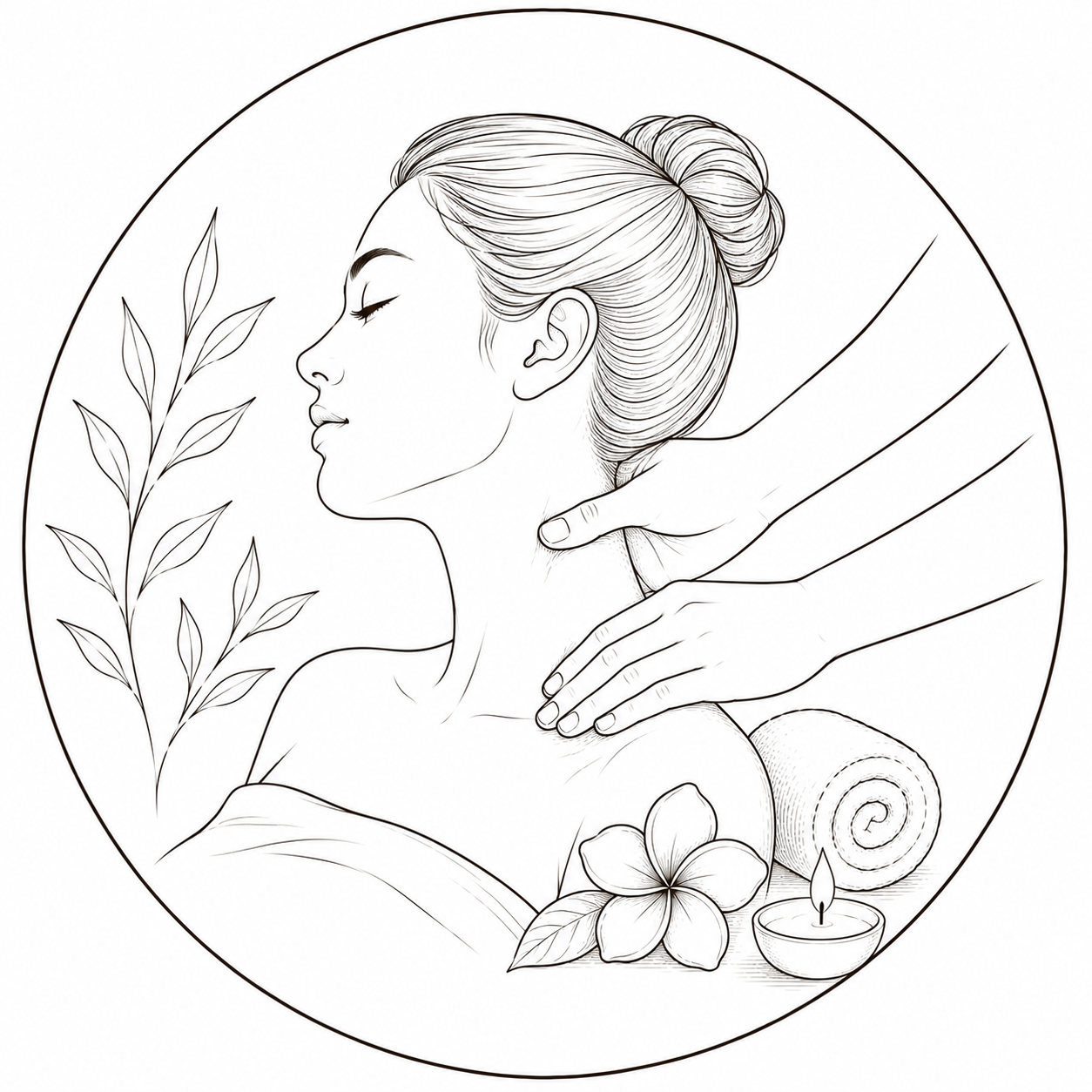 Ilustracija masaže vratu in ramen